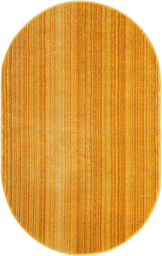 Yellow 3' 3 x 5' 3 Gemstone Oval Area Rug Polypropylene Contemporary Carpet Easy Clean Stain Resistant for Home Design Decorating for Sale at Rug Engine