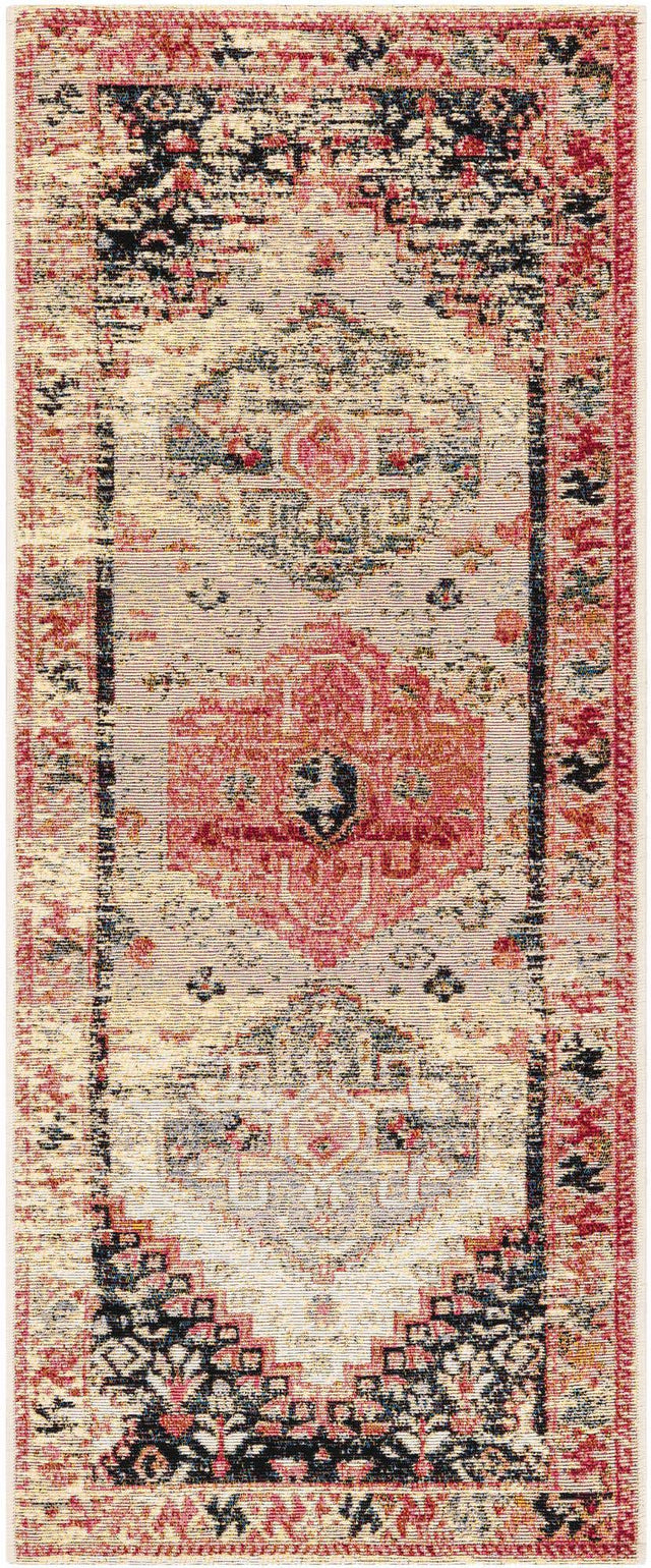 Multicolor 2' x 5' 1 Outdoor Traditional Runner Area Rug Weather Resistant for Patio, Deck, Terrace, Balcony, Porch Classical Design Outside Carpet for Sale at Rug Engine
