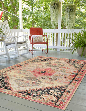 Multicolor 2' x 3' 1 Outdoor Traditional Rectangle Area Rug Weather Resistant for Patio, Deck, Terrace, Balcony, Porch Classical Design Outside Carpet for Sale at Rug Engine