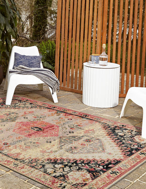 Multicolor 10' x 14' 1 Outdoor Traditional Rectangle Area Rug Weather Resistant for Patio, Deck, Terrace, Balcony, Porch Classical Design Outside Carpet for Sale at Rug Engine