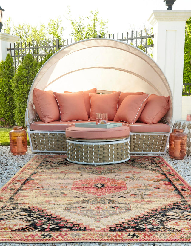 Multicolor 10' x 14' 1 Outdoor Traditional Rectangle Area Rug Weather Resistant for Patio, Deck, Terrace, Balcony, Porch Classical Design Outside Carpet for Sale at Rug Engine