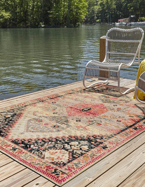 Multicolor 10' x 14' 1 Outdoor Traditional Rectangle Area Rug Weather Resistant for Patio, Deck, Terrace, Balcony, Porch Classical Design Outside Carpet for Sale at Rug Engine
