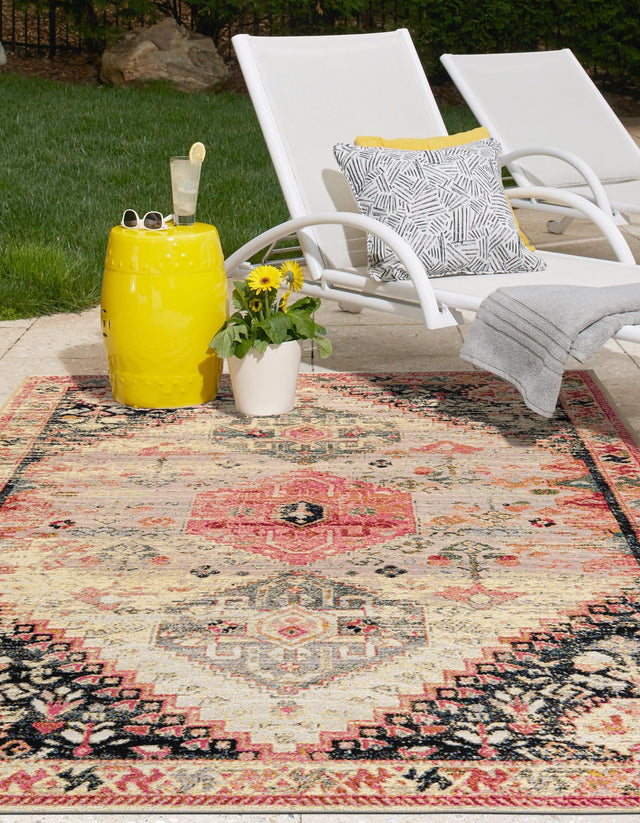 Multicolor 10' x 14' 1 Outdoor Traditional Rectangle Area Rug Weather Resistant for Patio, Deck, Terrace, Balcony, Porch Classical Design Outside Carpet for Sale at Rug Engine