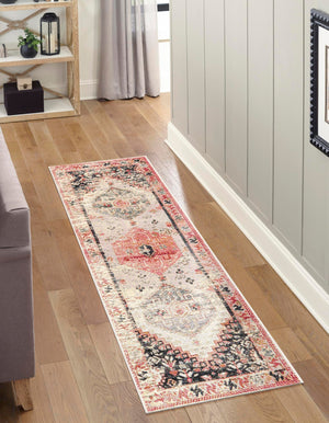Multicolor 2' 7 x 12' Outdoor Traditional Runner Area Rug Weather Resistant for Patio, Deck, Terrace, Balcony, Porch Classical Design Outside Carpet for Sale at Rug Engine