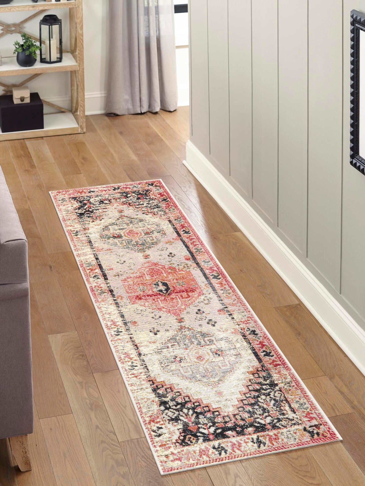 Multicolor 2' x 5' 1 Outdoor Traditional Runner Area Rug Weather Resistant for Patio, Deck, Terrace, Balcony, Porch Classical Design Outside Carpet for Sale at Rug Engine