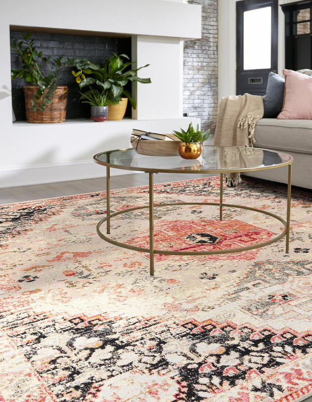 Multicolor 10' x 10' Outdoor Traditional Square Area Rug Weather Resistant for Patio, Deck, Terrace, Balcony, Porch Classical Design Outside Carpet for Sale at Rug Engine
