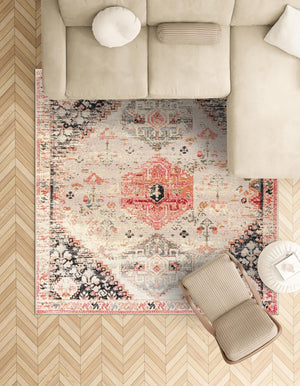 Multicolor 10' x 10' Outdoor Traditional Square Area Rug Weather Resistant for Patio, Deck, Terrace, Balcony, Porch Classical Design Outside Carpet for Sale at Rug Engine