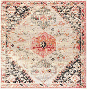 Multicolor 7' 10 x 7' 10 Outdoor Traditional Square Area Rug Weather Resistant for Patio, Deck, Terrace, Balcony, Porch Classical Design Outside Carpet for Sale at Rug Engine