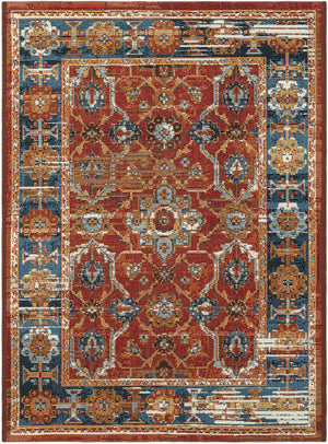 Antique Red 2' x 3' 1 Outdoor Traditional Rectangle Area Rug Weather Resistant for Patio, Deck, Terrace, Balcony, Porch Classical Design Outside Carpet for Sale at Rug Engine