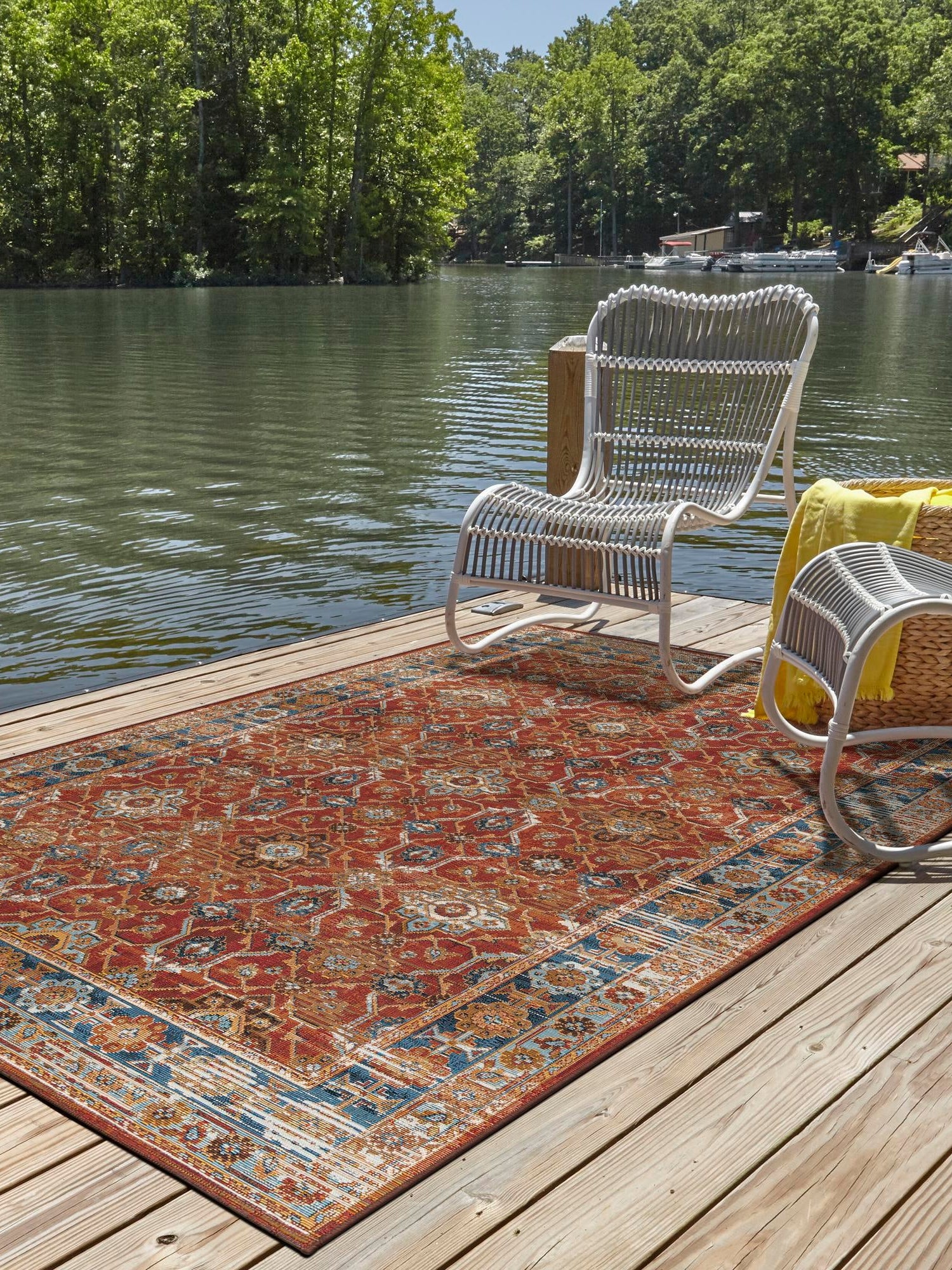 Antique Red 10' x 14' 1 Outdoor Traditional Rectangle Area Rug Weather Resistant for Patio, Deck, Terrace, Balcony, Porch Classical Design Outside Carpet for Sale at Rug Engine