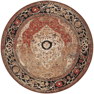 Multicolor 3' 1 x 3' 1 Outdoor Traditional Round Area Rug Weather Resistant for Patio, Deck, Terrace, Balcony, Porch Classical Design Outside Carpet for Sale at Rug Engine