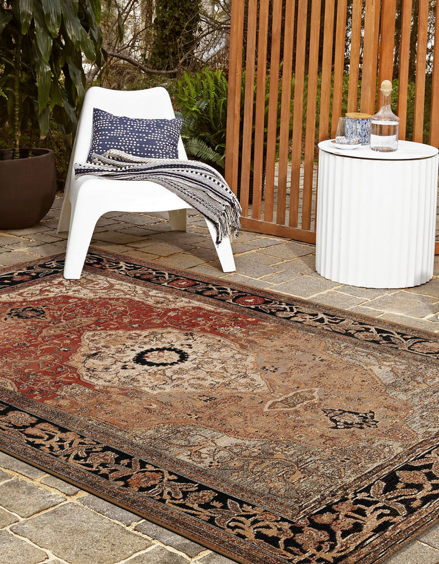 Multicolor 5' 1 x 8' Outdoor Traditional Rectangle Area Rug Weather Resistant for Patio, Deck, Terrace, Balcony, Porch Classical Design Outside Carpet for Sale at Rug Engine