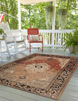 Multicolor 5' 1 x 8' Outdoor Traditional Rectangle Area Rug Weather Resistant for Patio, Deck, Terrace, Balcony, Porch Classical Design Outside Carpet for Sale at Rug Engine