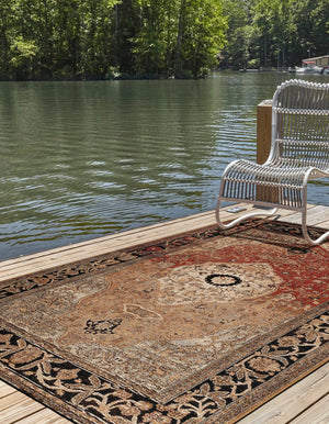 Multicolor 5' 1 x 8' Outdoor Traditional Rectangle Area Rug Weather Resistant for Patio, Deck, Terrace, Balcony, Porch Classical Design Outside Carpet for Sale at Rug Engine
