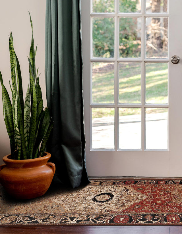 Multicolor 3' x 10' Outdoor Traditional Runner Rug