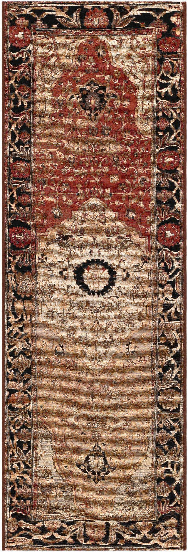 Multicolor 2' x 6' 1 Outdoor Traditional Runner Area Rug Weather Resistant for Patio, Deck, Terrace, Balcony, Porch Classical Design Outside Carpet for Sale at Rug Engine