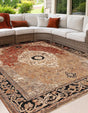 Multicolor 7' 10 x 7' 10 Outdoor Traditional Square Area Rug Weather Resistant for Patio, Deck, Terrace, Balcony, Porch Classical Design Outside Carpet for Sale at Rug Engine