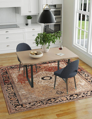 Multicolor 10' x 10' Outdoor Traditional Square Rug