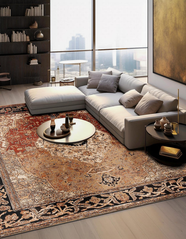 Multicolor 10' x 10' Outdoor Traditional Square Rug