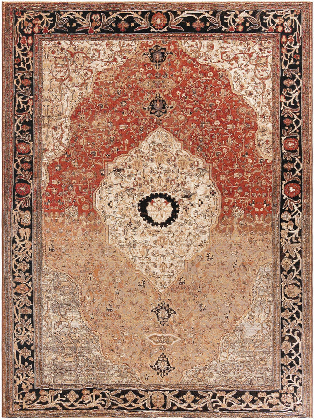 Multicolor 9' x 12' Outdoor Traditional Rectangle Area Rug Weather Resistant for Patio, Deck, Terrace, Balcony, Porch Classical Design Outside Carpet for Sale at Rug Engine