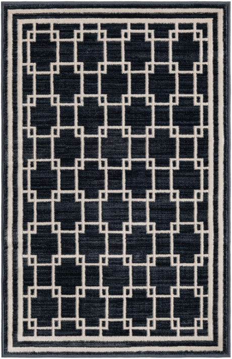 Navy Blue 2' x 3' 1 Jill Zarin Uptown Rectangle Area Rug 70% Polypropylene & 30% Polyester  Contemporary Carpet for Living, Dining, Office, Bedroom for Sale at Rug Engine