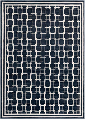 Navy Blue 5' 1 x 7' 1 Jill Zarin Uptown Rectangle Area Rug 70% Polypropylene & 30% Polyester  Contemporary Carpet for Living, Dining, Office, Bedroom for Sale at Rug Engine