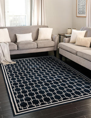 Navy Blue 7' 10 x 10' Jill Zarin Uptown Rectangle Area Rug 70% Polypropylene & 30% Polyester  Contemporary Carpet for Living, Dining, Office, Bedroom for Sale at Rug Engine