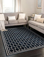 Navy Blue 7' 10 x 10' Jill Zarin Uptown Rectangle Area Rug 70% Polypropylene & 30% Polyester  Contemporary Carpet for Living, Dining, Office, Bedroom for Sale at Rug Engine