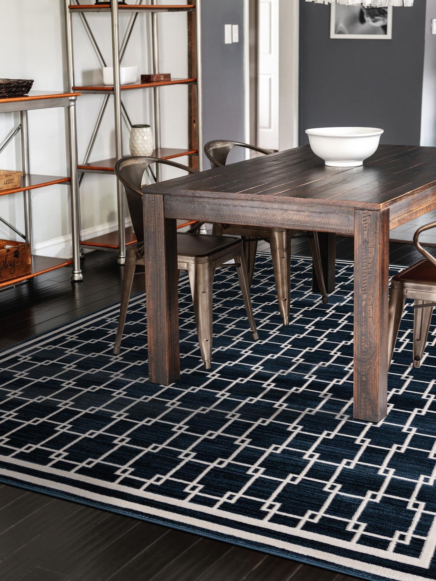 Navy Blue 7' 10 x 10' Jill Zarin Uptown Rectangle Area Rug 70% Polypropylene & 30% Polyester  Contemporary Carpet for Living, Dining, Office, Bedroom for Sale at Rug Engine