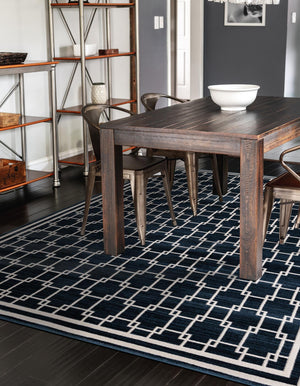 Navy Blue 7' 10 x 10' Jill Zarin Uptown Rectangle Area Rug 70% Polypropylene & 30% Polyester  Contemporary Carpet for Living, Dining, Office, Bedroom for Sale at Rug Engine