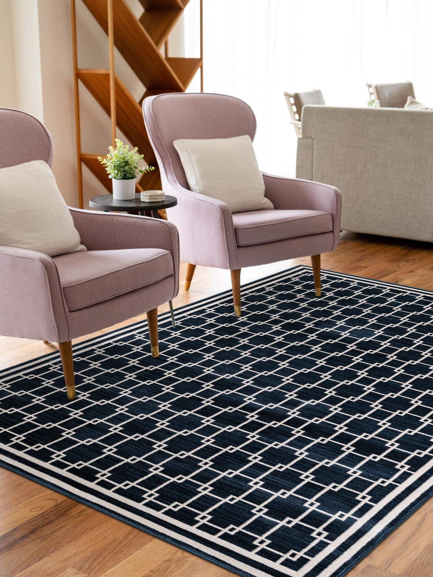 Navy Blue 7' 10 x 10' Jill Zarin Uptown Rectangle Area Rug 70% Polypropylene & 30% Polyester  Contemporary Carpet for Living, Dining, Office, Bedroom for Sale at Rug Engine