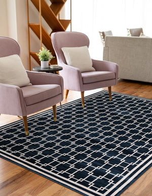 Navy Blue 7' 10 x 10' Jill Zarin Uptown Rectangle Area Rug 70% Polypropylene & 30% Polyester  Contemporary Carpet for Living, Dining, Office, Bedroom for Sale at Rug Engine