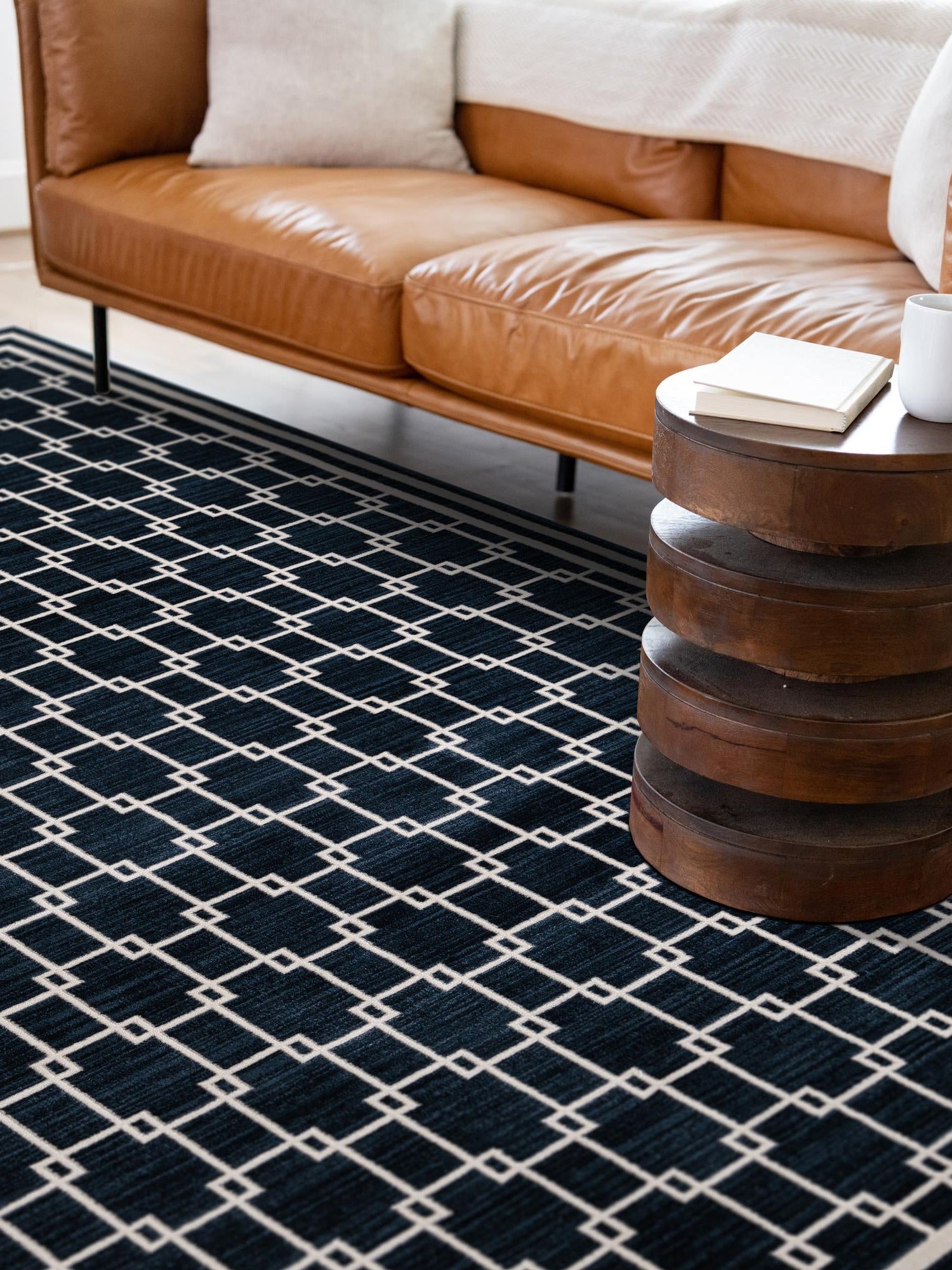 Navy Blue 7' 10 x 10' Jill Zarin Uptown Rectangle Area Rug 70% Polypropylene & 30% Polyester  Contemporary Carpet for Living, Dining, Office, Bedroom for Sale at Rug Engine