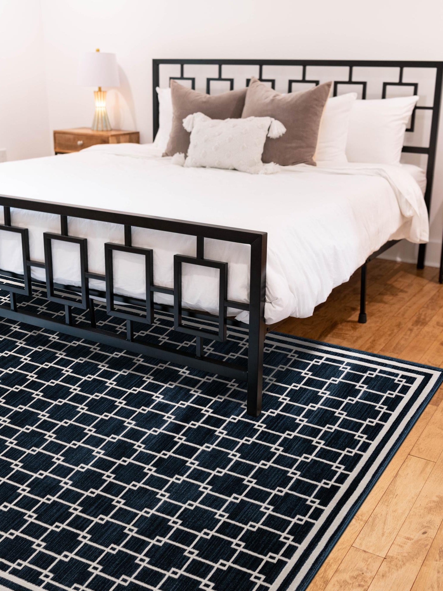 Navy Blue 7' 10 x 10' Jill Zarin Uptown Rectangle Area Rug 70% Polypropylene & 30% Polyester  Contemporary Carpet for Living, Dining, Office, Bedroom for Sale at Rug Engine