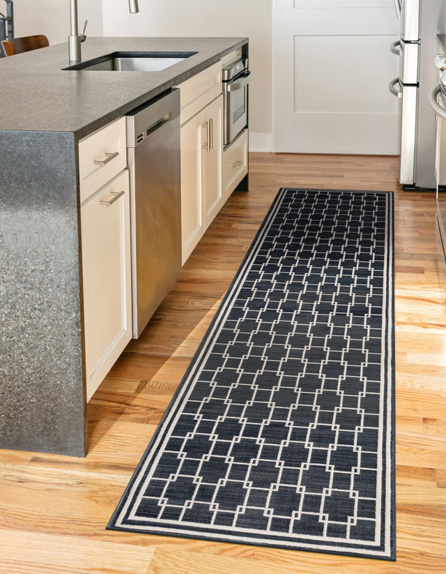 Navy Blue 2' 7 x 10' Jill Zarin Uptown Runner Area Rug 70% Polypropylene & 30% Polyester  Contemporary Carpet for Living, Dining, Office, Bedroom for Sale at Rug Engine