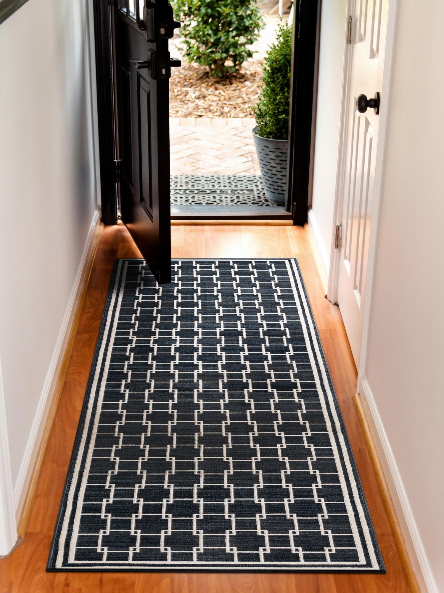 Navy Blue 2' 7 x 10' Jill Zarin Uptown Runner Area Rug 70% Polypropylene & 30% Polyester  Contemporary Carpet for Living, Dining, Office, Bedroom for Sale at Rug Engine