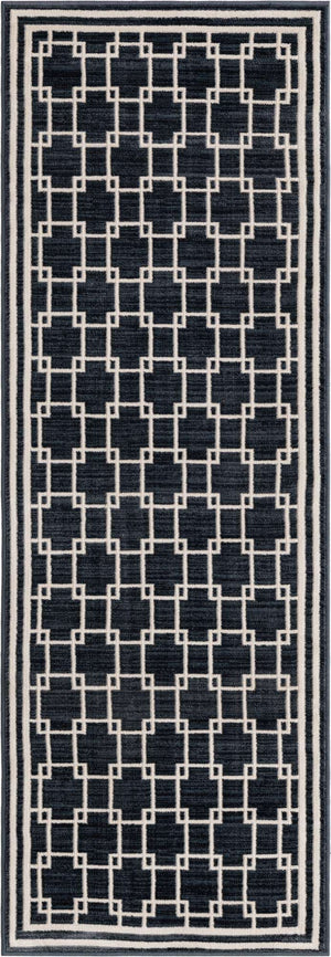 Navy Blue 2' x 6' 1 Jill Zarin Uptown Runner Area Rug 70% Polypropylene & 30% Polyester  Contemporary Carpet for Living, Dining, Office, Bedroom for Sale at Rug Engine