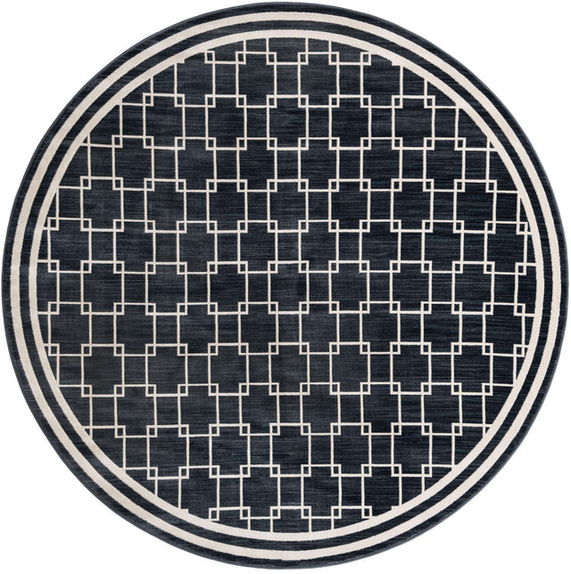 Navy Blue 7' 10 x 7' 10 Jill Zarin Uptown Round Area Rug 70% Polypropylene & 30% Polyester  Contemporary Carpet for Living, Dining, Office, Bedroom for Sale at Rug Engine
