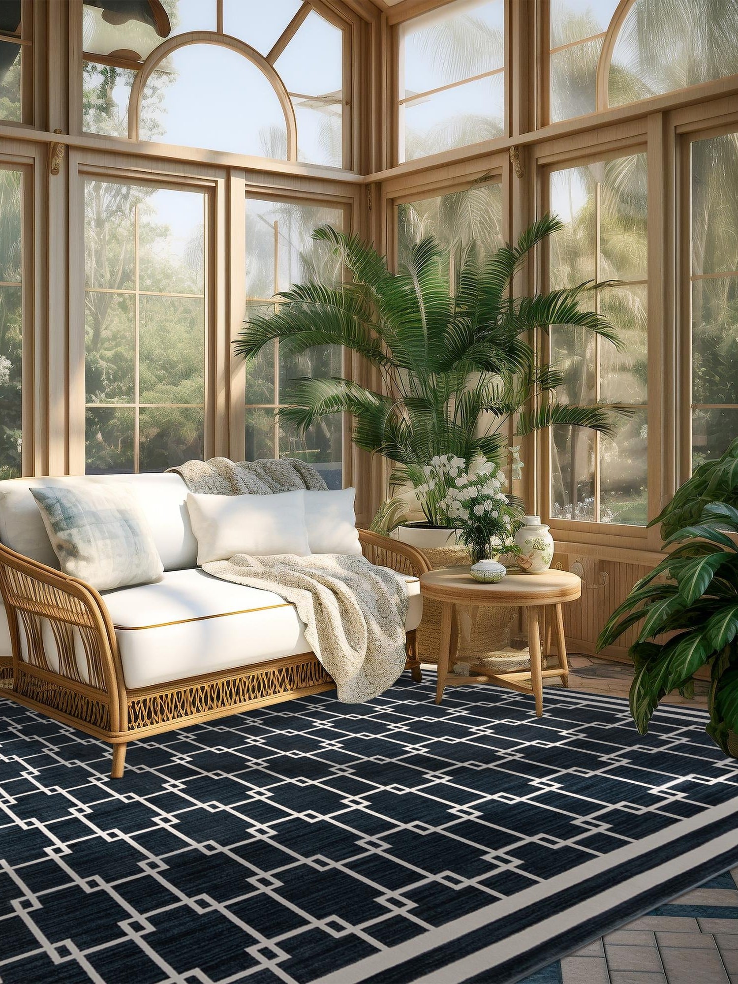 Navy Blue 10' x 10' Jill Zarin Uptown Square Area Rug 70% Polypropylene & 30% Polyester  Contemporary Carpet for Living, Dining, Office, Bedroom for Sale at Rug Engine