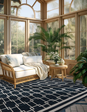 Navy Blue 10' x 10' Jill Zarin Uptown Square Area Rug 70% Polypropylene & 30% Polyester  Contemporary Carpet for Living, Dining, Office, Bedroom for Sale at Rug Engine