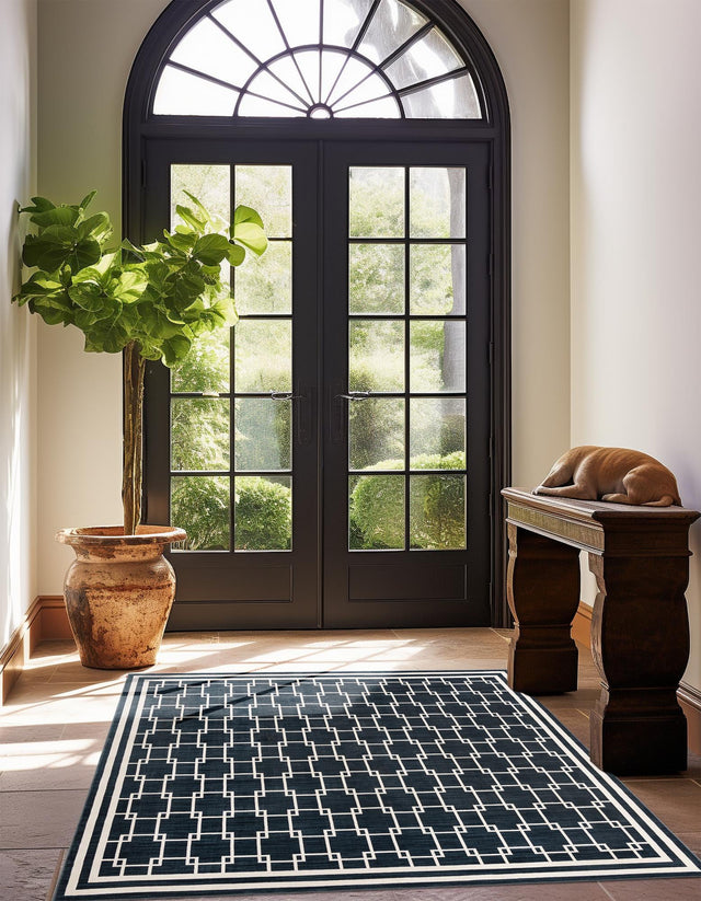 Navy Blue 7' 10 x 7' 10 Jill Zarin Uptown Square Area Rug 70% Polypropylene & 30% Polyester  Contemporary Carpet for Living, Dining, Office, Bedroom for Sale at Rug Engine