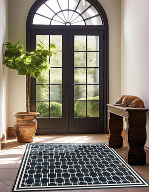 Navy Blue 10' x 10' Jill Zarin Uptown Square Area Rug 70% Polypropylene & 30% Polyester  Contemporary Carpet for Living, Dining, Office, Bedroom for Sale at Rug Engine