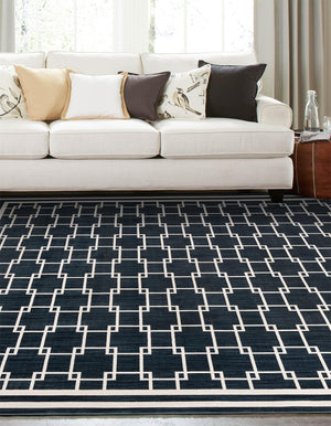 Navy Blue 10' x 10' Jill Zarin Uptown Square Area Rug 70% Polypropylene & 30% Polyester  Contemporary Carpet for Living, Dining, Office, Bedroom for Sale at Rug Engine