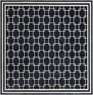 Navy Blue 7' 10 x 7' 10 Jill Zarin Uptown Square Area Rug 70% Polypropylene & 30% Polyester  Contemporary Carpet for Living, Dining, Office, Bedroom for Sale at Rug Engine