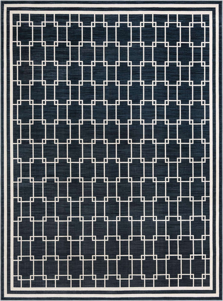 Navy Blue 9' x 12' Jill Zarin Uptown Rectangle Area Rug 70% Polypropylene & 30% Polyester  Contemporary Carpet for Living, Dining, Office, Bedroom for Sale at Rug Engine
