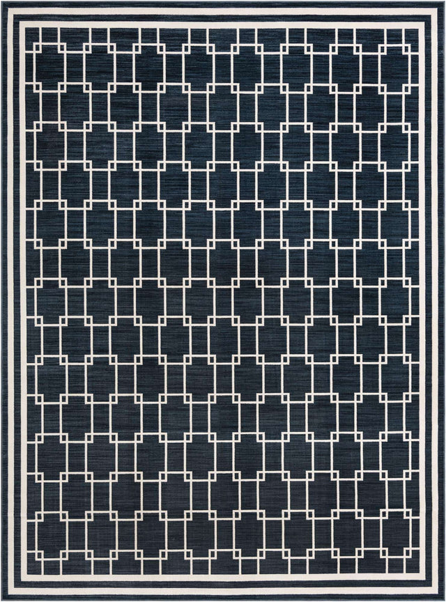 Navy Blue 9' x 12' Jill Zarin Uptown Rectangle Area Rug 70% Polypropylene & 30% Polyester  Contemporary Carpet for Living, Dining, Office, Bedroom for Sale at Rug Engine