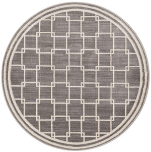 Gray 3' 1 x 3' 1 Jill Zarin Uptown Round Area Rug 70% Polypropylene & 30% Polyester  Contemporary Carpet for Living, Dining, Office, Bedroom for Sale at Rug Engine