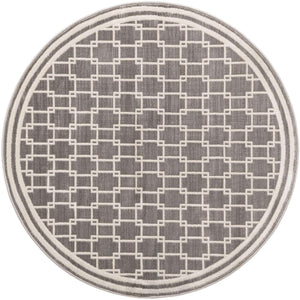 Gray 4' 1 x 4' 1 Jill Zarin Uptown Round Area Rug 70% Polypropylene & 30% Polyester  Contemporary Carpet for Living, Dining, Office, Bedroom for Sale at Rug Engine