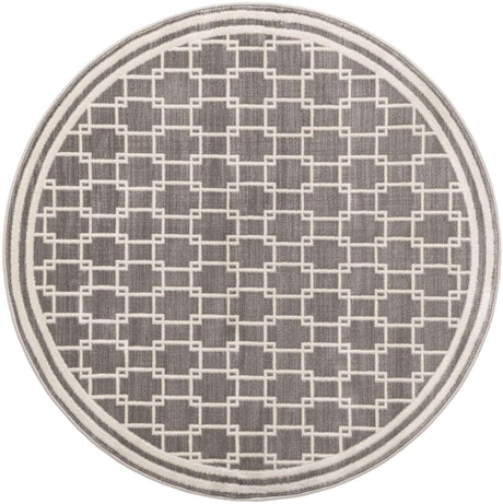 Gray 4' 1 x 4' 1 Jill Zarin Uptown Round Area Rug 70% Polypropylene & 30% Polyester  Contemporary Carpet for Living, Dining, Office, Bedroom for Sale at Rug Engine