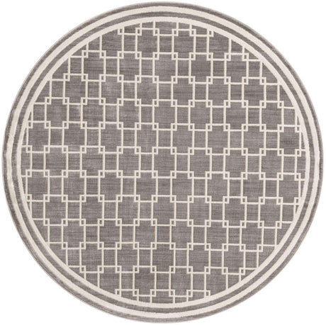 Gray 5' 1 x 5' 1 Jill Zarin Uptown Round Area Rug 70% Polypropylene & 30% Polyester  Contemporary Carpet for Living, Dining, Office, Bedroom for Sale at Rug Engine